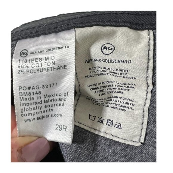 AG Adriano Goldschmied Mens Black Matchbox Slim Fit Straight Leg Jeans Sz 29 New - Picture 5 of 12